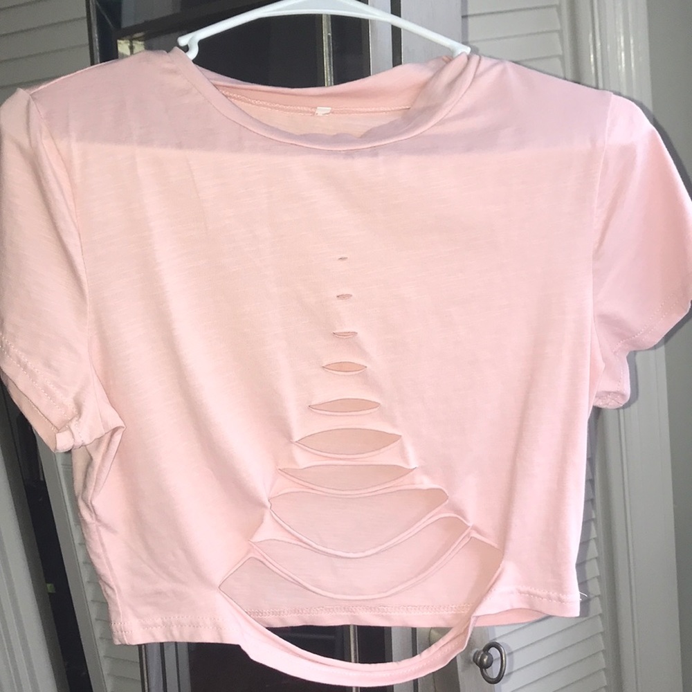distressed crop top